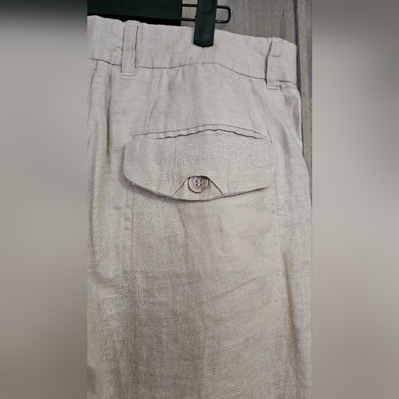 ISLAND IMPORTER 100% linen cozumel pant In Natural Khaki. Size 32 - Picture 11 of 15